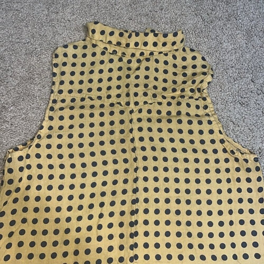 Rosemarine Italian Polka Dot Button Front Sleeveless Linen Dress Small‎ - Picture 9 of 11